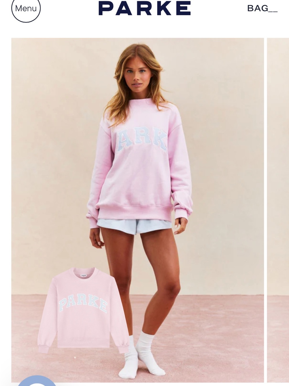 PARKE NWT Varsity Mockneck CUPCAKE L/XL